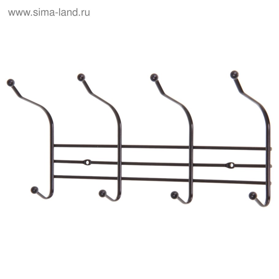 Вешалка на 4 крючка 30х3,5х4,5 см "дельфины" цвет хром