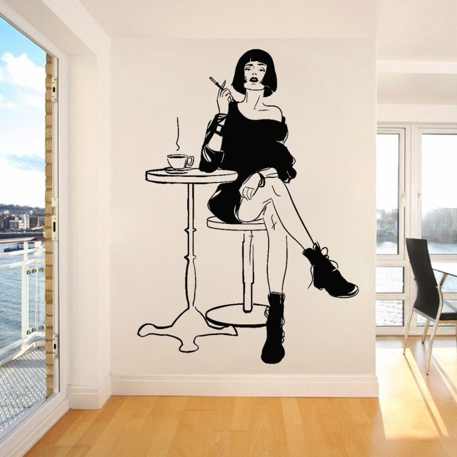 Наклейка на дверь кофейни