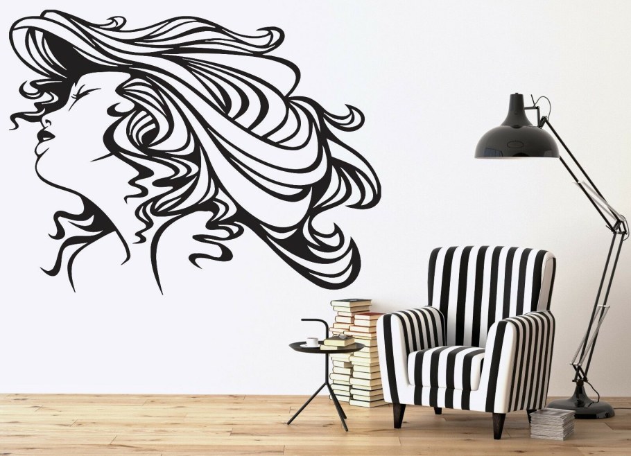 Из волос на стену рисунок