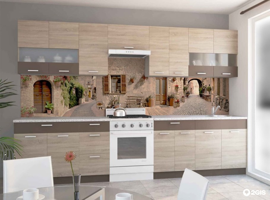 Фартук для кухни дуб сонома