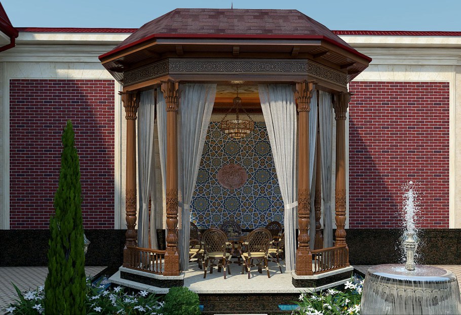Беседка в Восточном стиле