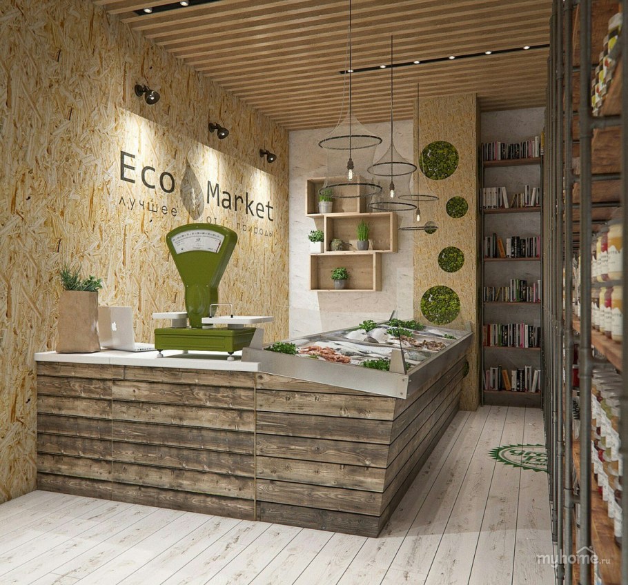 Магазин в эко стиле интерьер