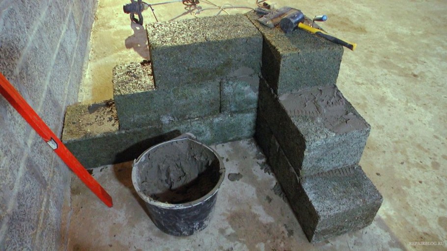 Перевязка стен из арболитовых блоков