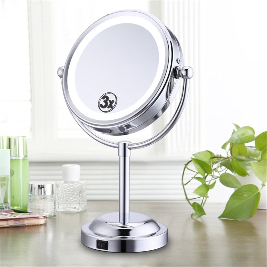 Зеркало косметическое с led подсветкой и увеличительным зеркалом Camelion