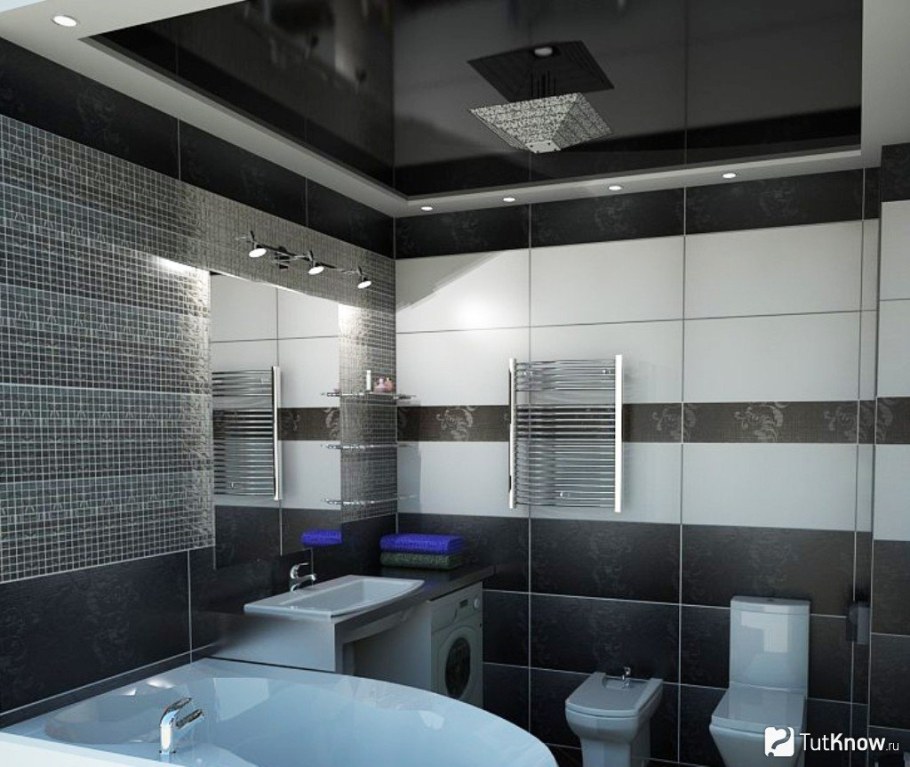 Натяжной потолок в ванную