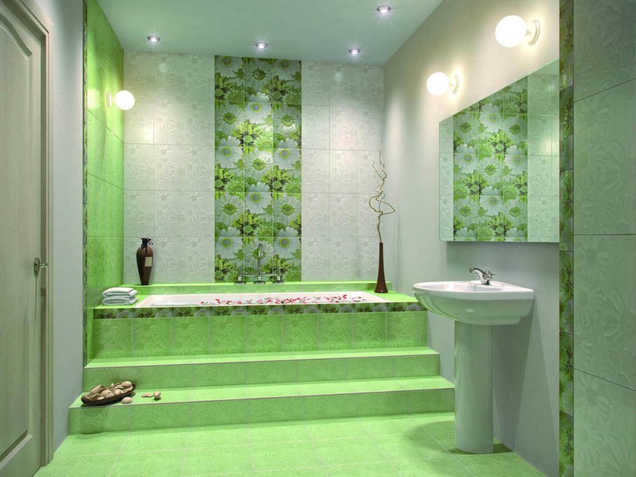 Плитка керамическая зеленая Парадис Кировская керамика