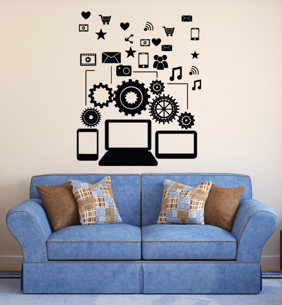 Одноцветная наклейка на стену