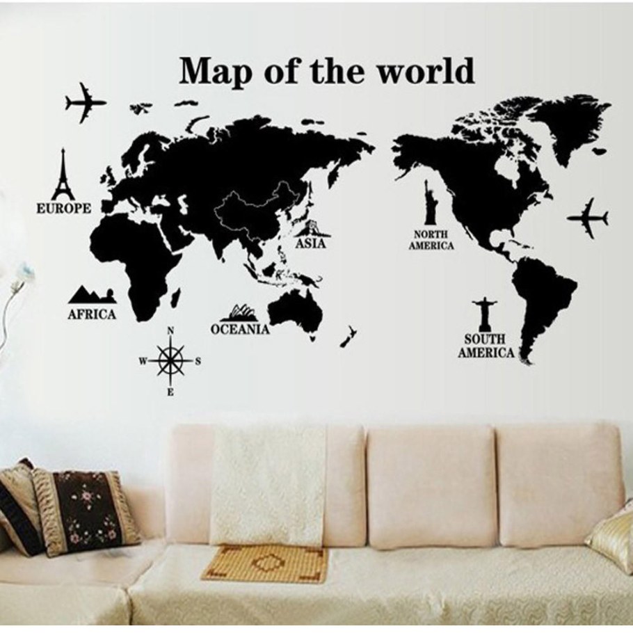 Интерьерная наклейка на стену карта