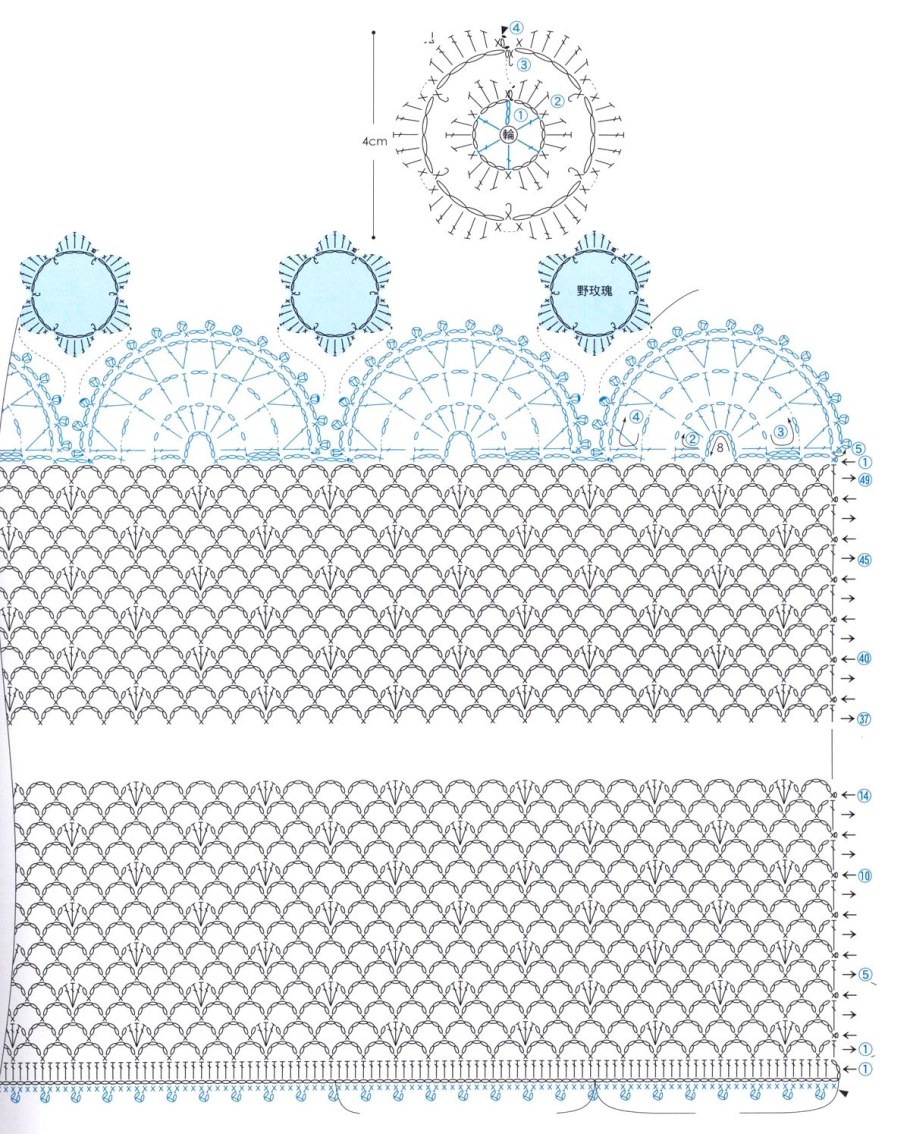 Кухонная занавеска крючком схема