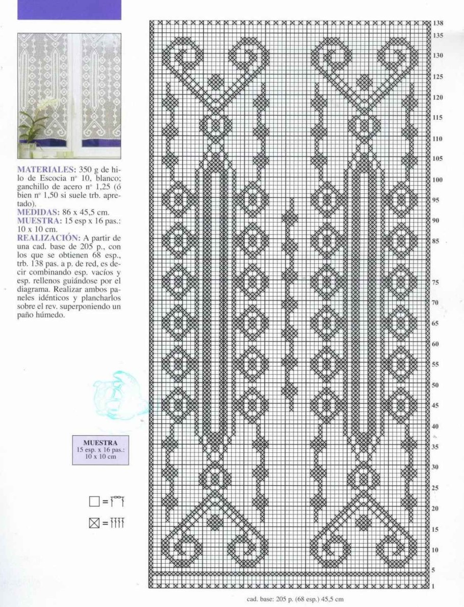 Шторки крючком схемы филейное вязание