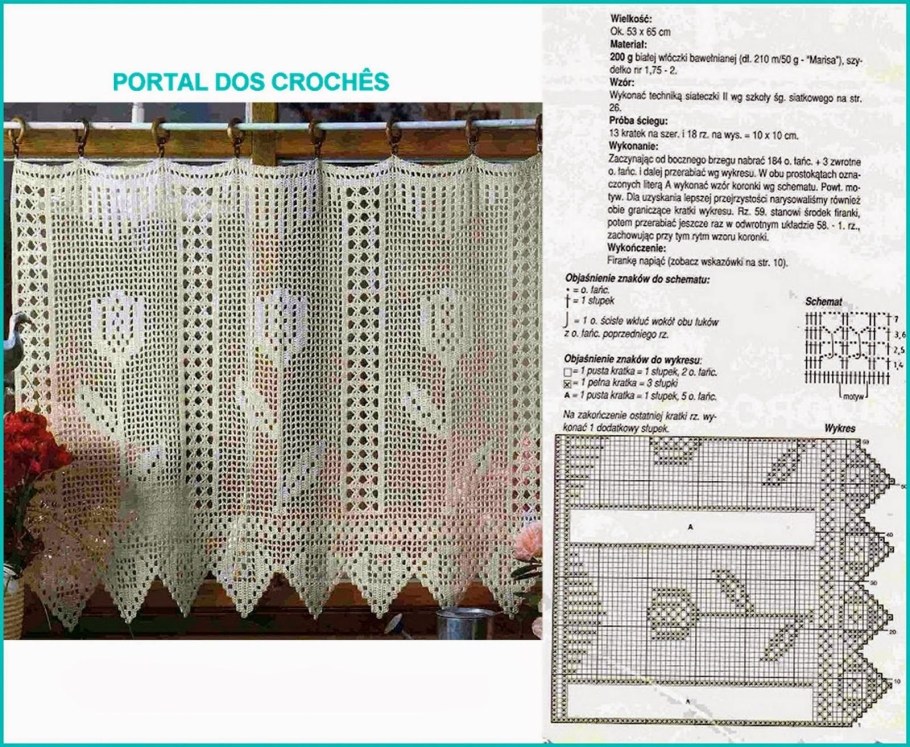 Шторы на кухню крючком схемы и описание