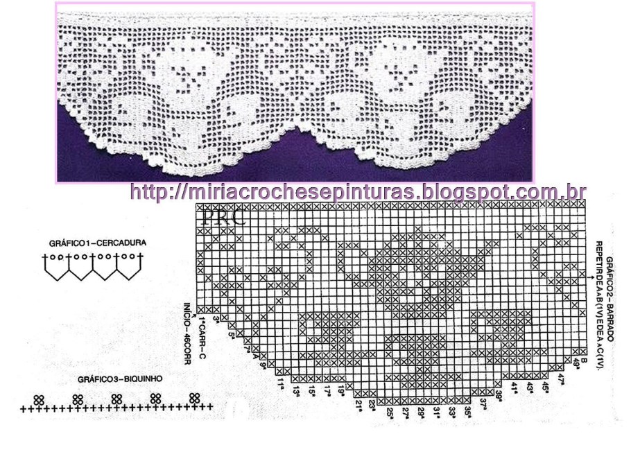 Вязание крючком занавески на кухню схемы