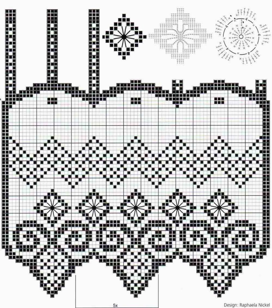 Филейные занавески крючком