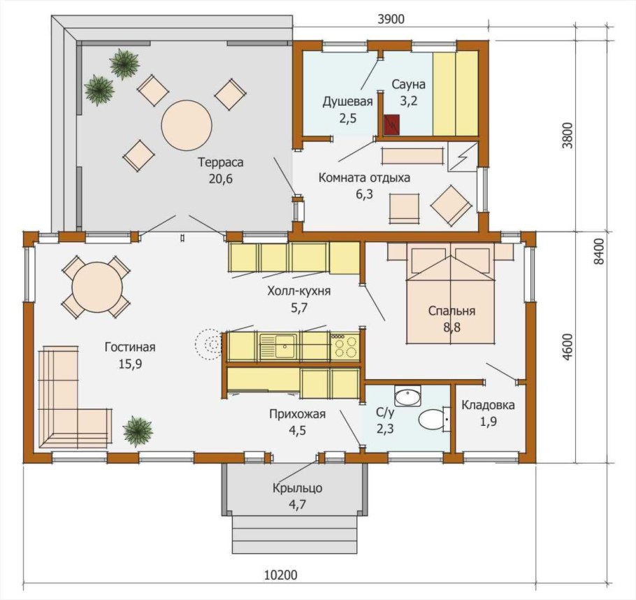 Планы финских одноэтажных домов с сауной