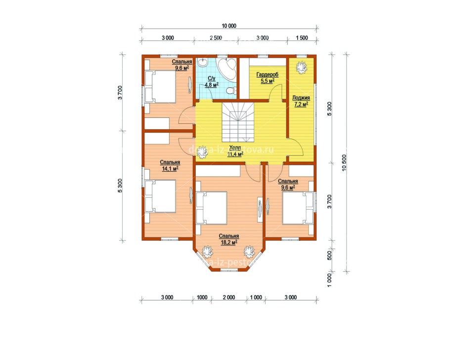 Каркасный дом 10х10 двухэтажный проект