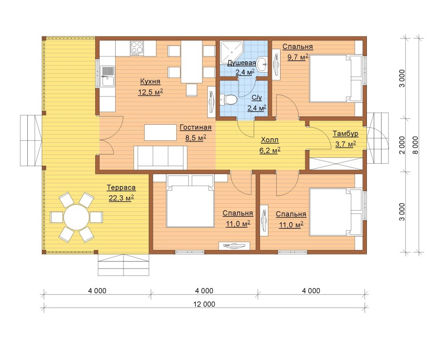 Каркасный дом 9х9 одноэтажный проекты