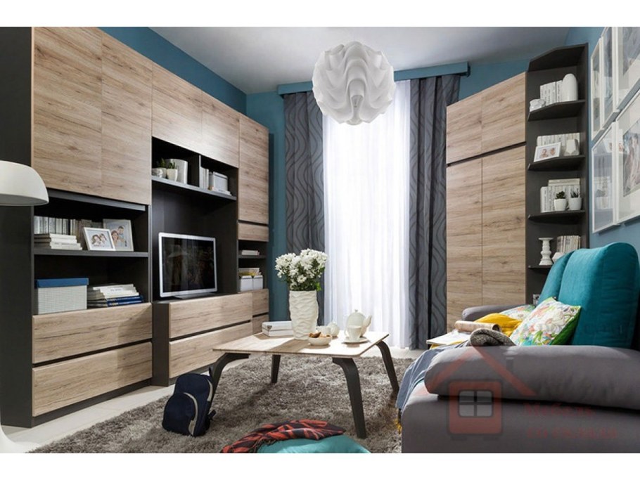 Дуб сонома в сером интерьере