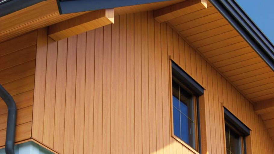 Металлосайдинг софит под дерево