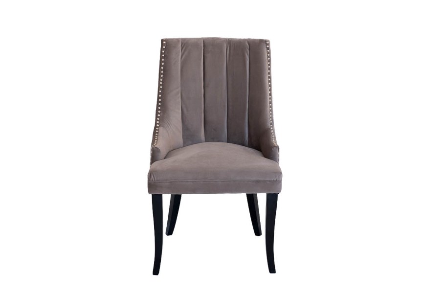 Стул серо-бежевый велюровый hd2202-1089-BGB
