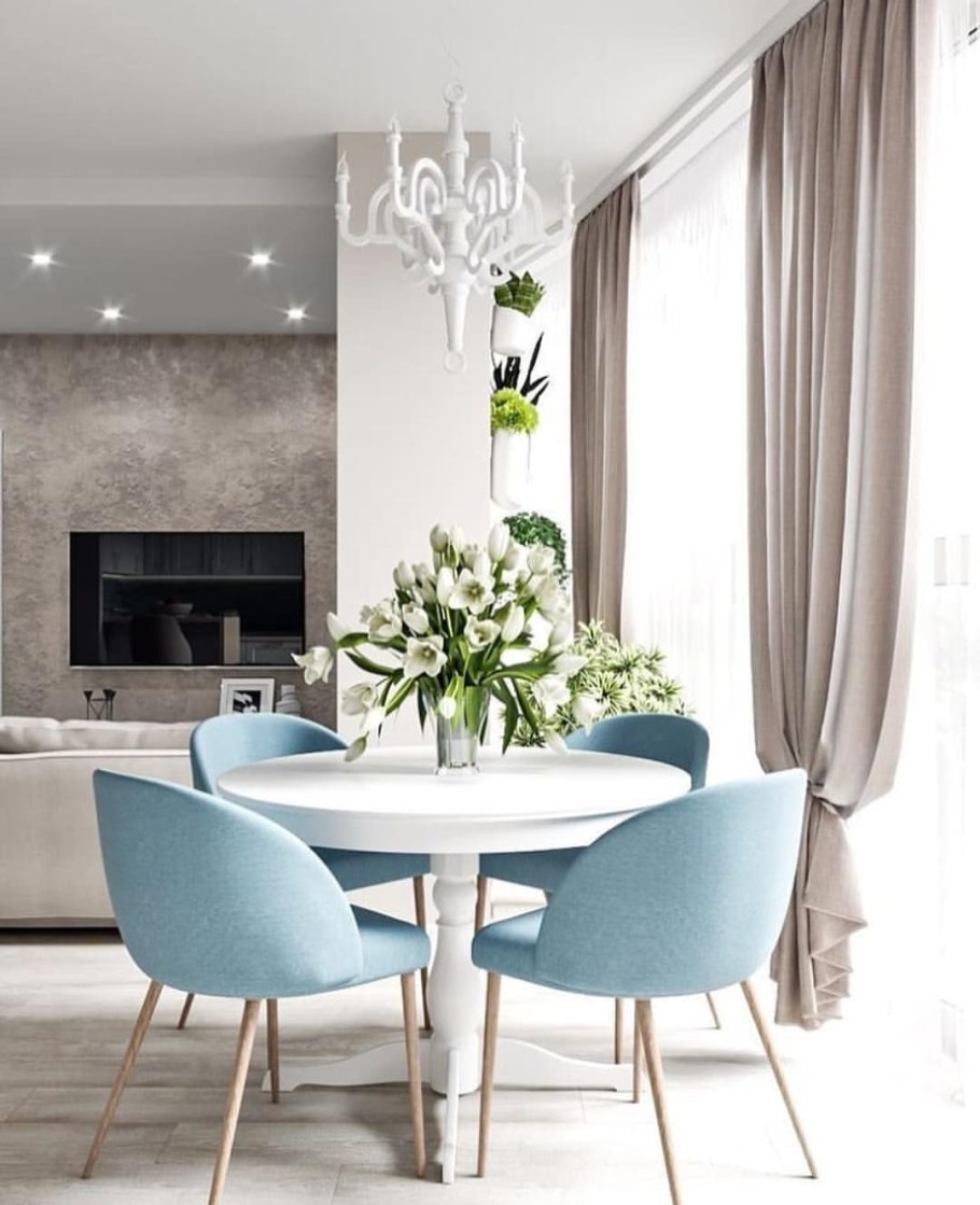 Круглый стол в интерьере