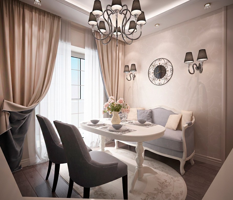 Шторы на кухню в стиле Неоклассика