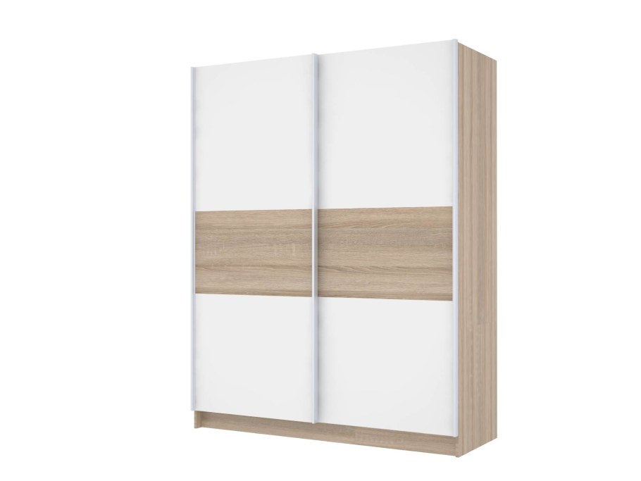 Шкаф Марвин дуб сонома белый глянец
