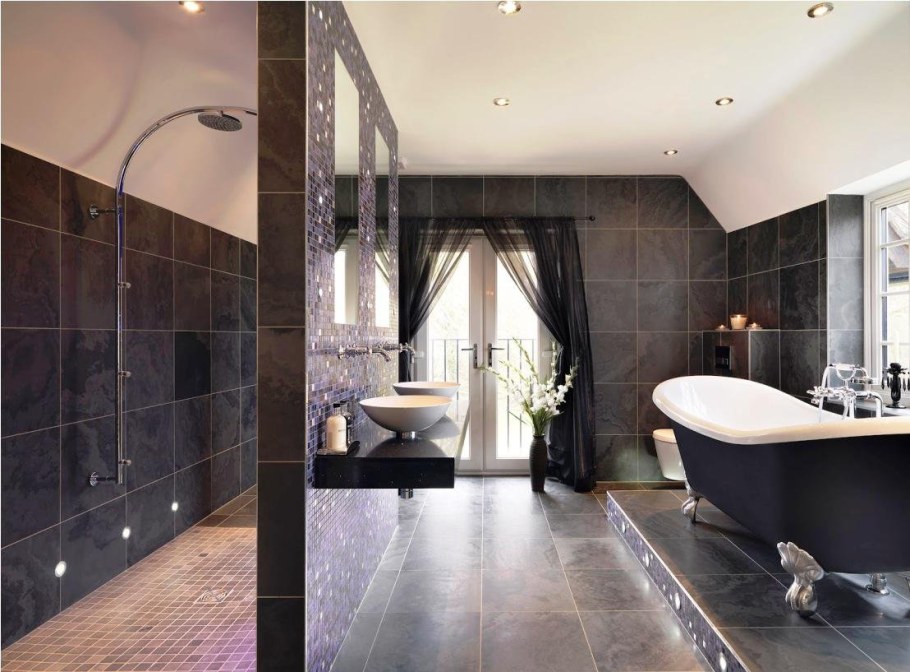 Ванна в черных тонах