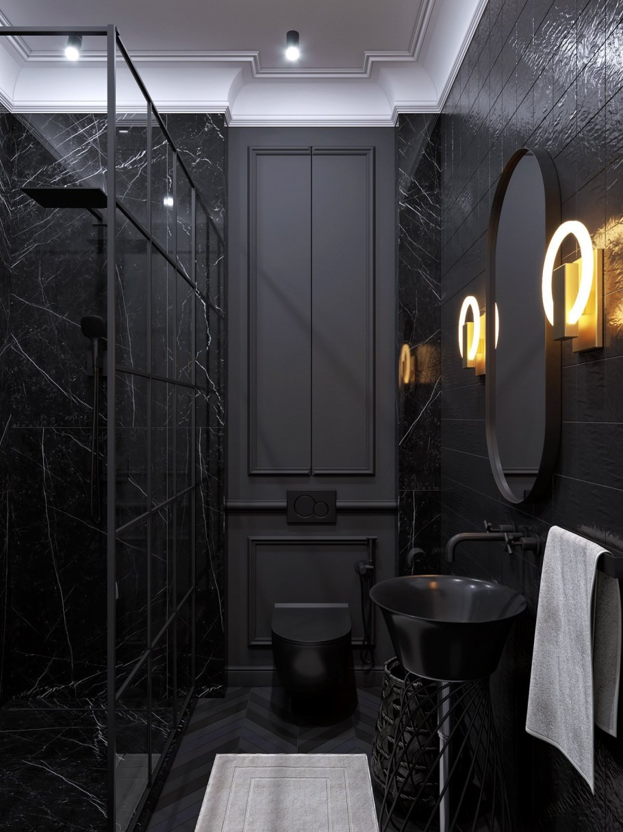 Санузел в черном цвете