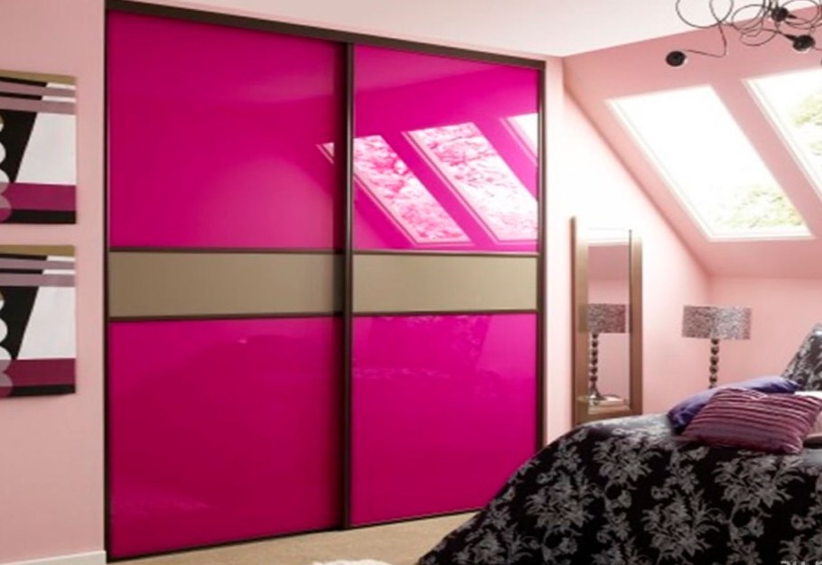 Красный шкаф МДФ эмаль