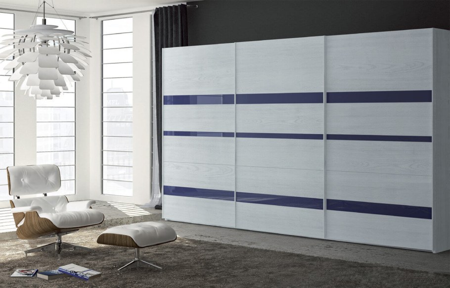 Шкаф купе белый с голубым