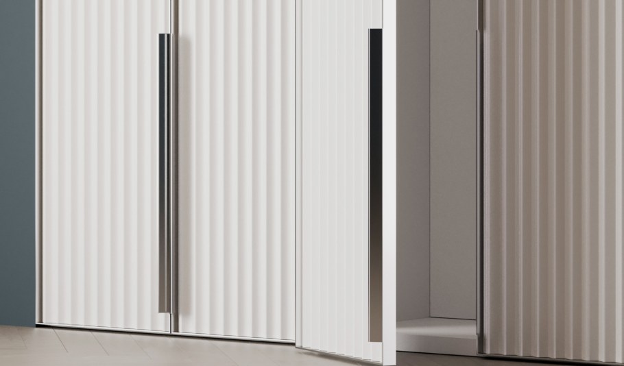 Шкаф с вертикальной фрезеровкой полосы