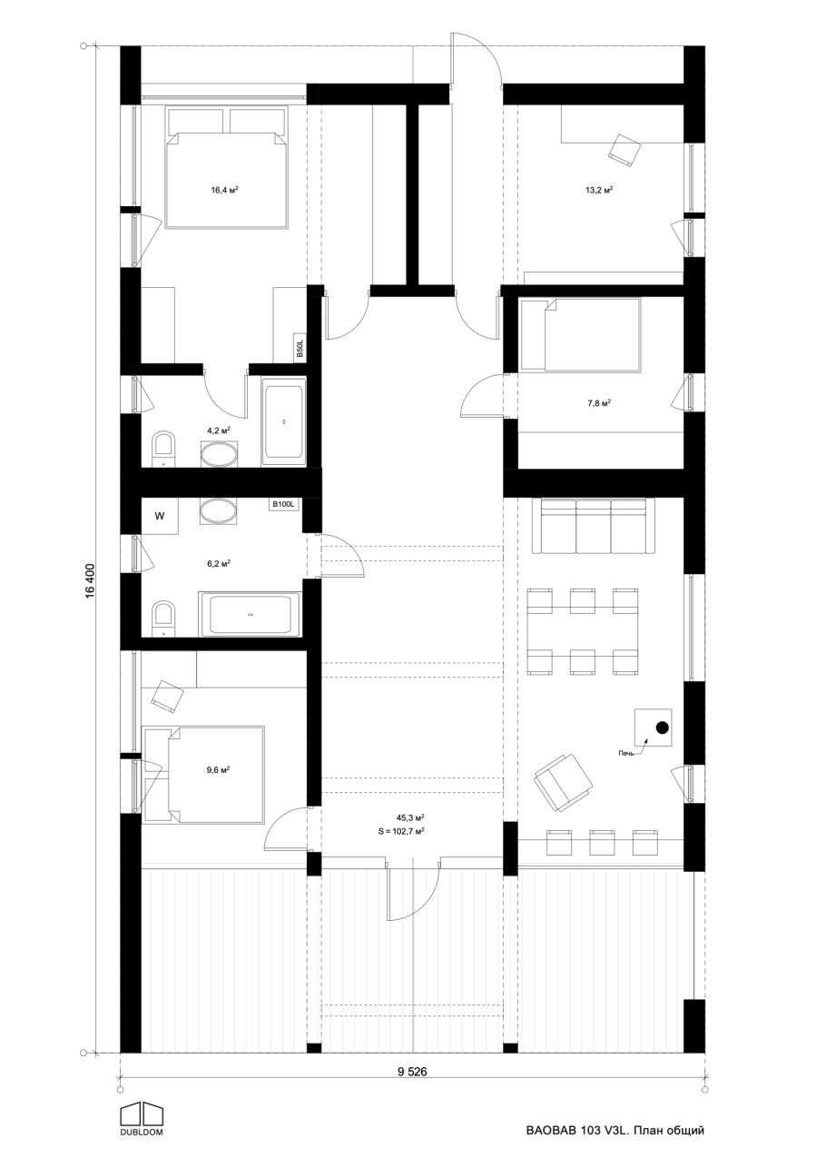 ДУБЛЬДОМ баобаб 103 планировка