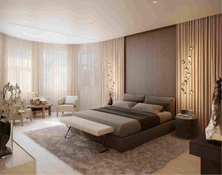 Спальня в кофейных тонах