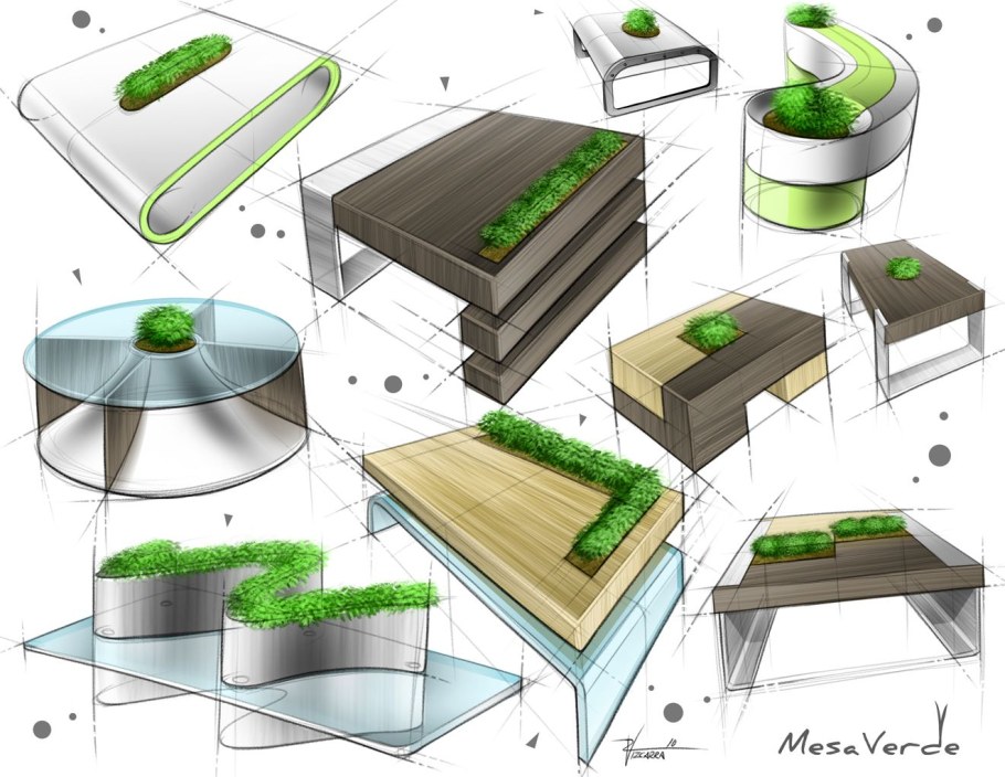 Уличная мебель в стиле скетч