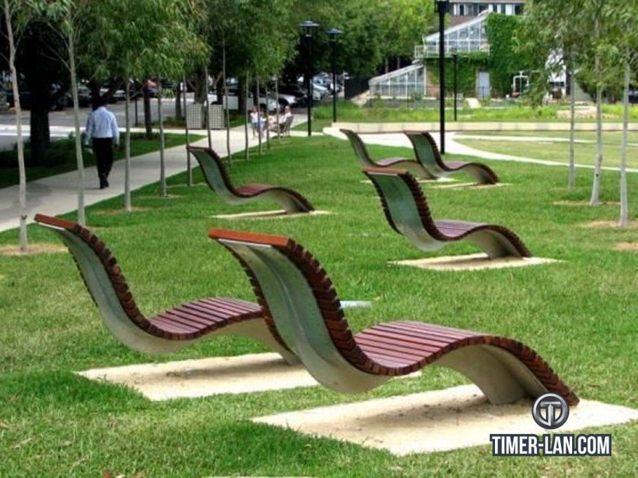 Ландшафт Парковая зона лавочки