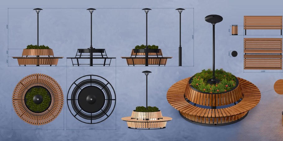 Качели 3 д модель архикад