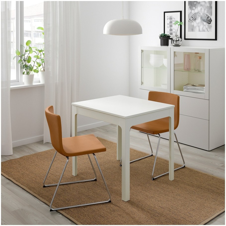 EKEDALEN ЭКЕДАЛЕН раздвижной стол, белый 80/120x70 см