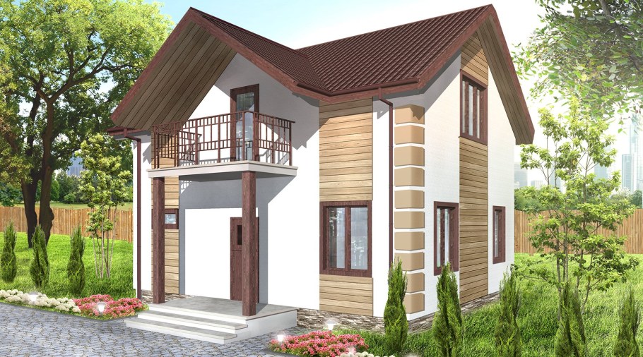 Компактный двухэтажный домик