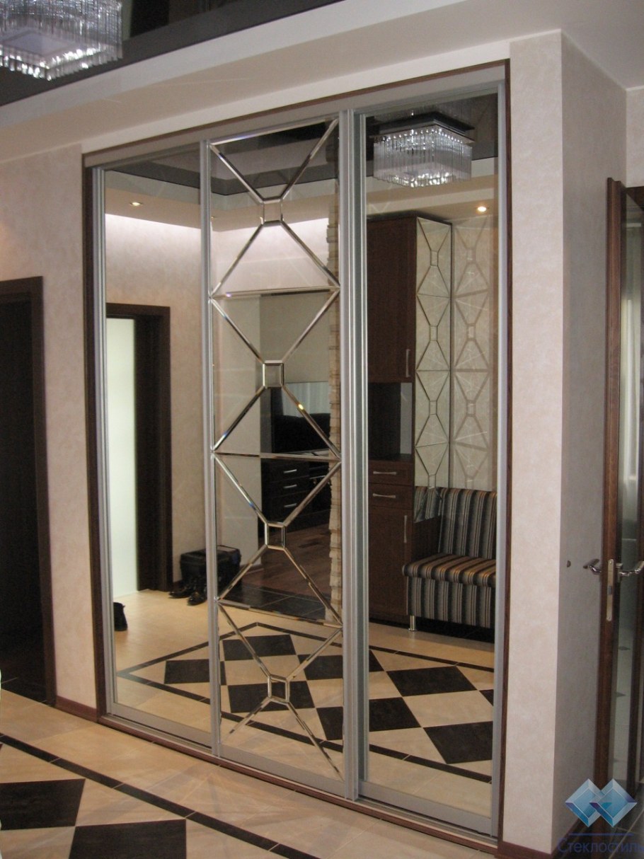 Двери купе зеркало зеркало с фацетом