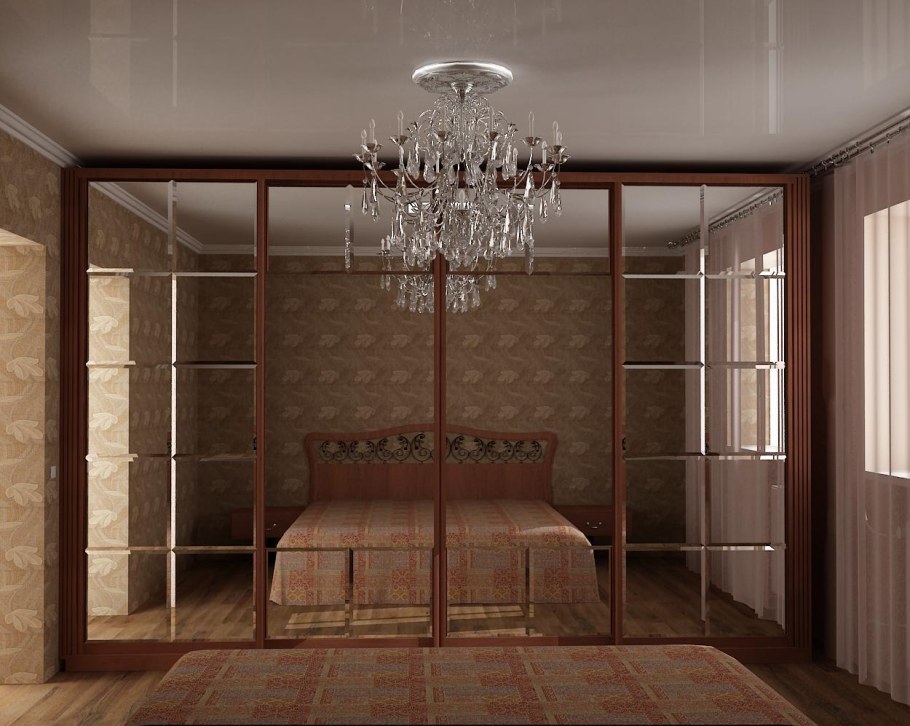 Шкаф купе зеркало с фацетом