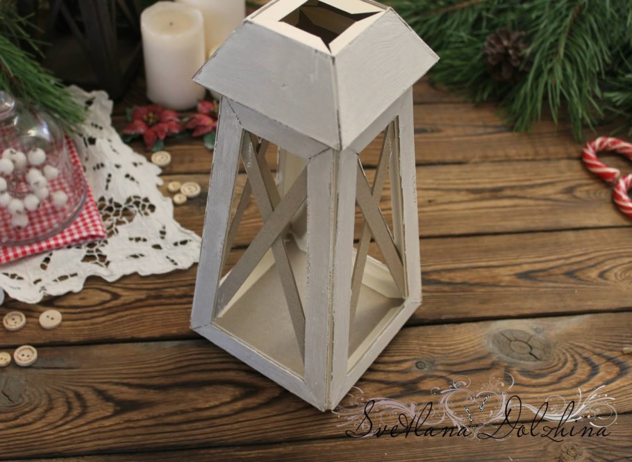 Уличный фонарь из картона
