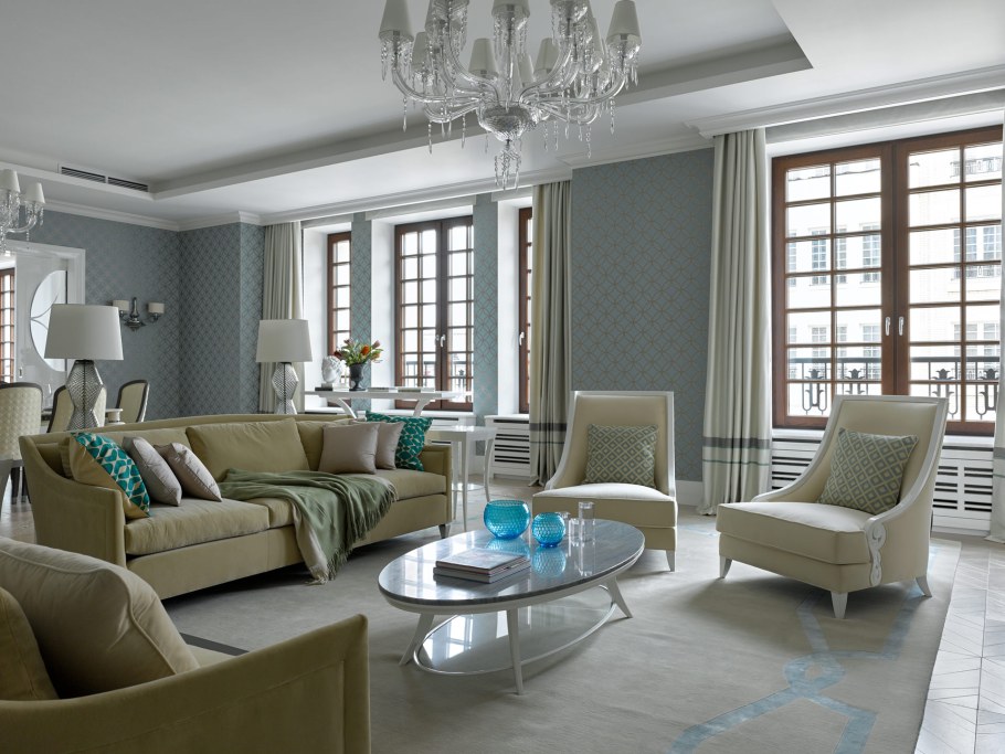 Классический интерьер в холодных тонах