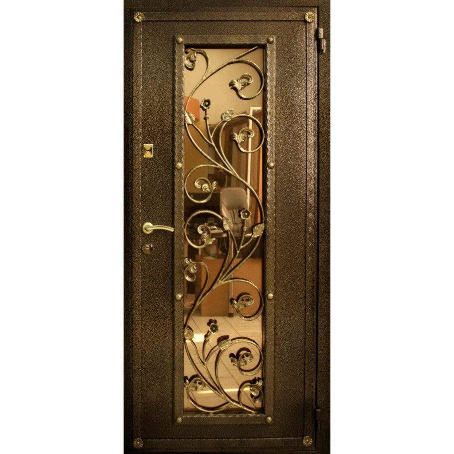 Дверь Виктория со стеклопакетом и ковкой 87r_