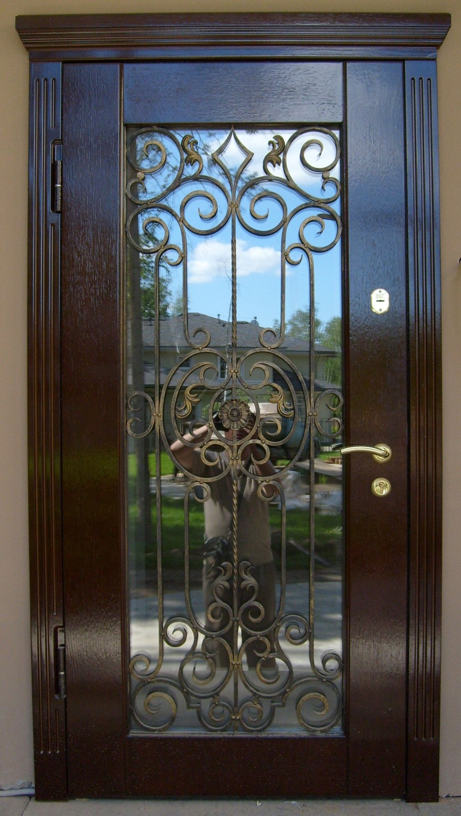 Дверь Виктория со стеклопакетом и ковкой 87r_