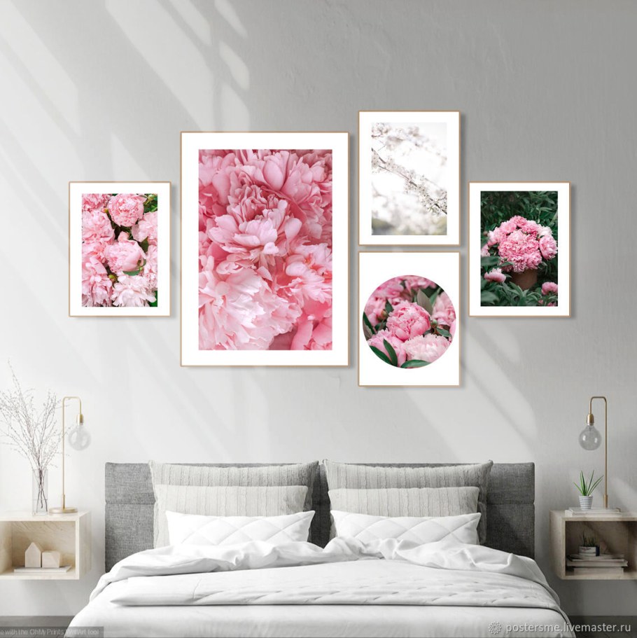 Постеры пионы для интерьера