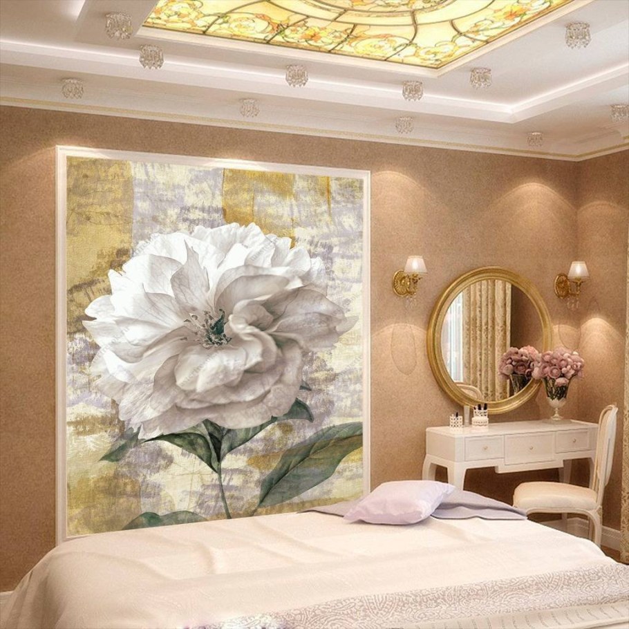 Афреско пионы в интерьере