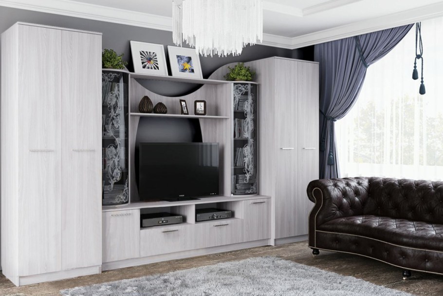 Гостиная №8 ясень Анкор светлый