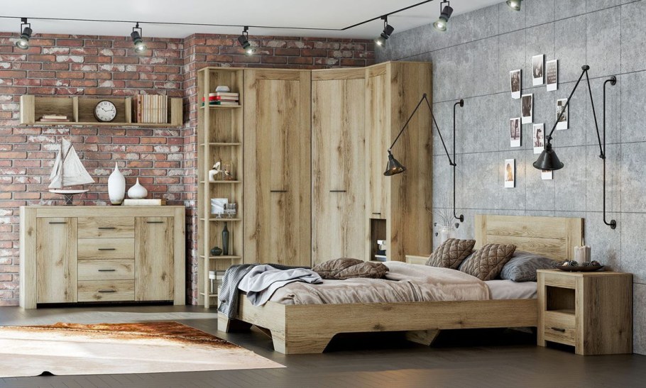 Шкаф угловой Квадро-20 (дуб Делано светлый)