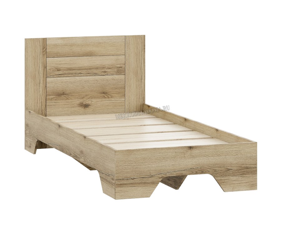 Квадро КВД-14 кровать 0,9 дуб Делано светлый