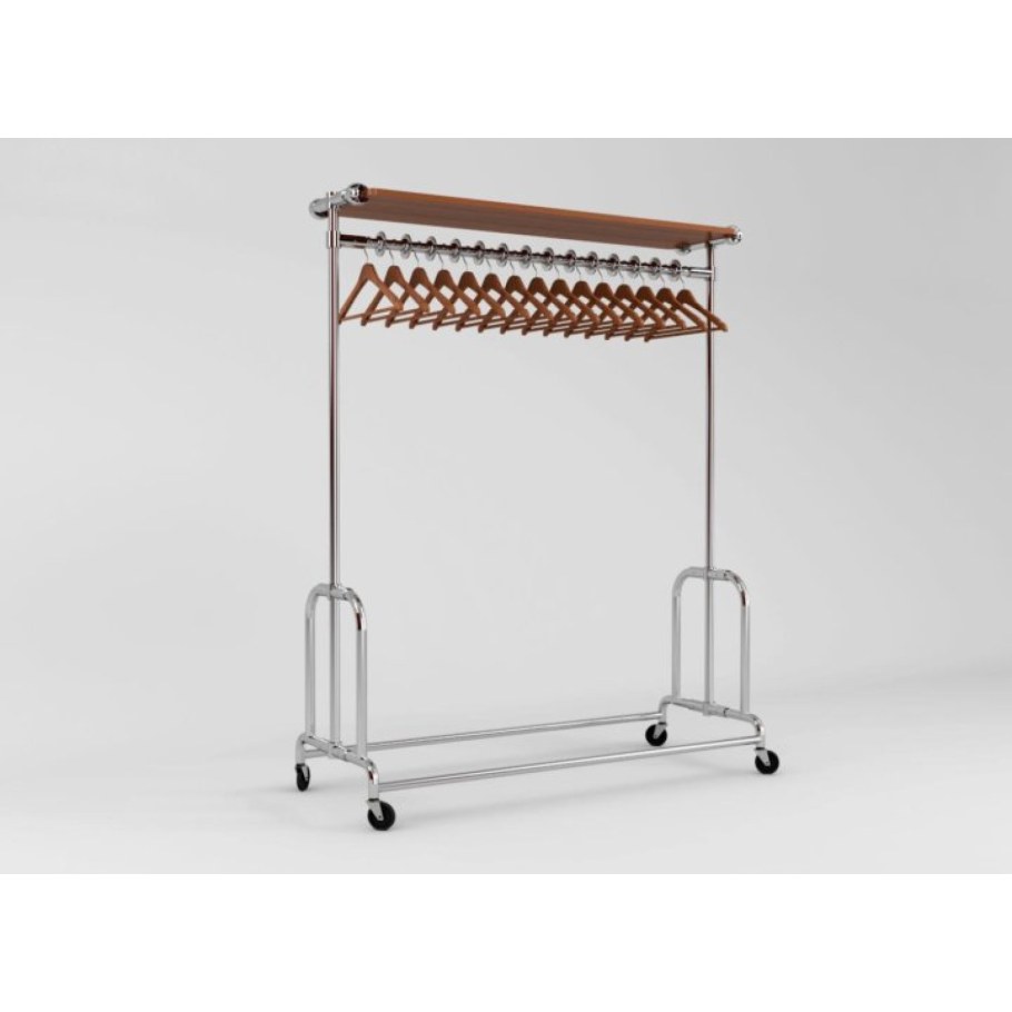 Вешалка напольная на колёсах (с полкой) cr460